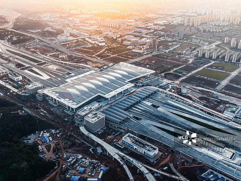 建设中的重庆东站图片素材
