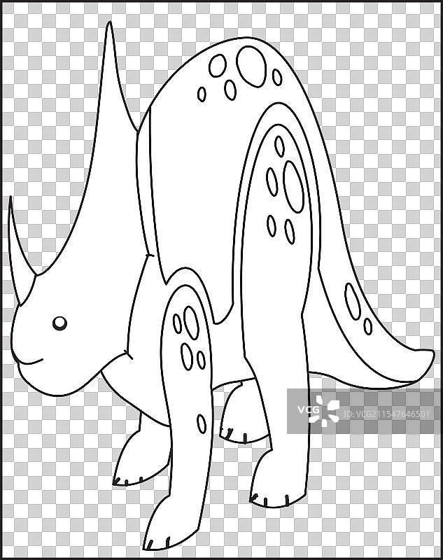 美丽的恐龙涂色页，适合儿童使用图片素材