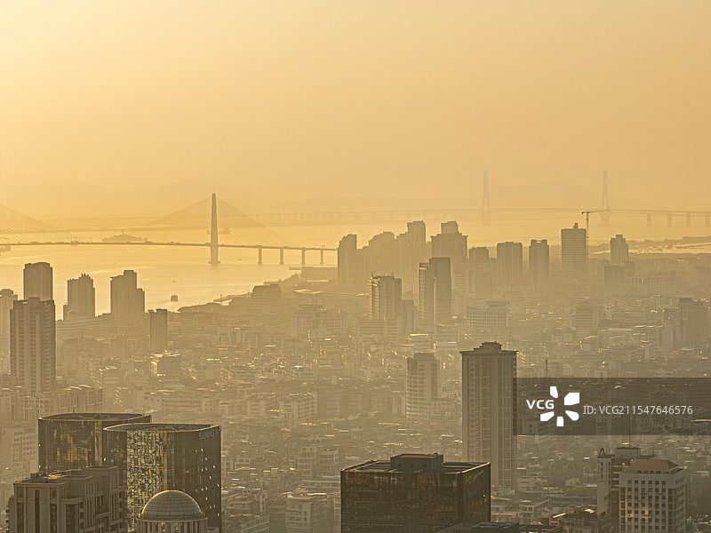 汕头市金平区 汕头礐石大桥 横跨榕江 牛田洋快速通道 牛田洋特大桥图片素材