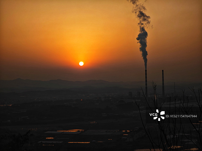 俯瞰耒阳城，曰落时分图片素材