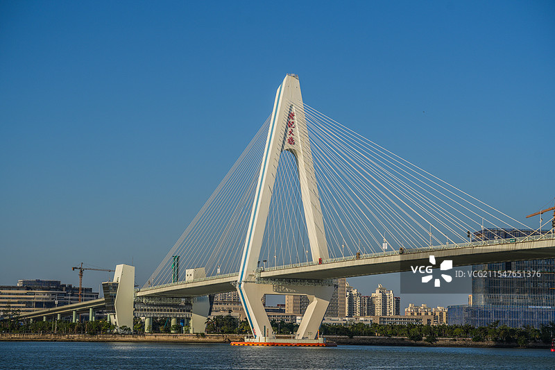 海口世纪大桥俯拍图片素材