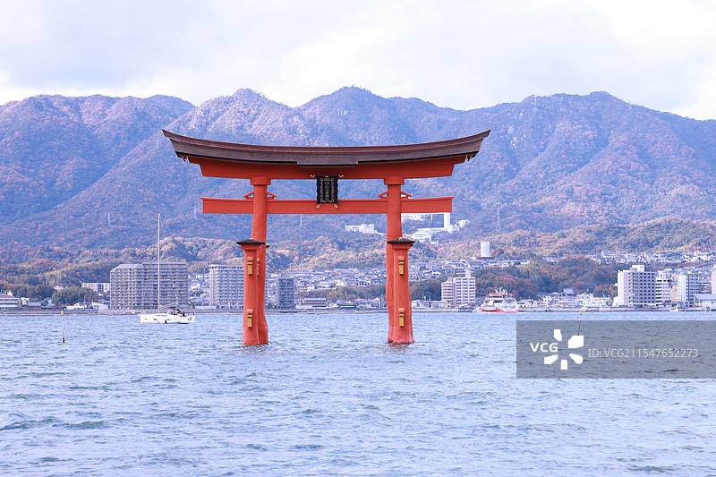 日本三大景广岛鸟居神社图片素材