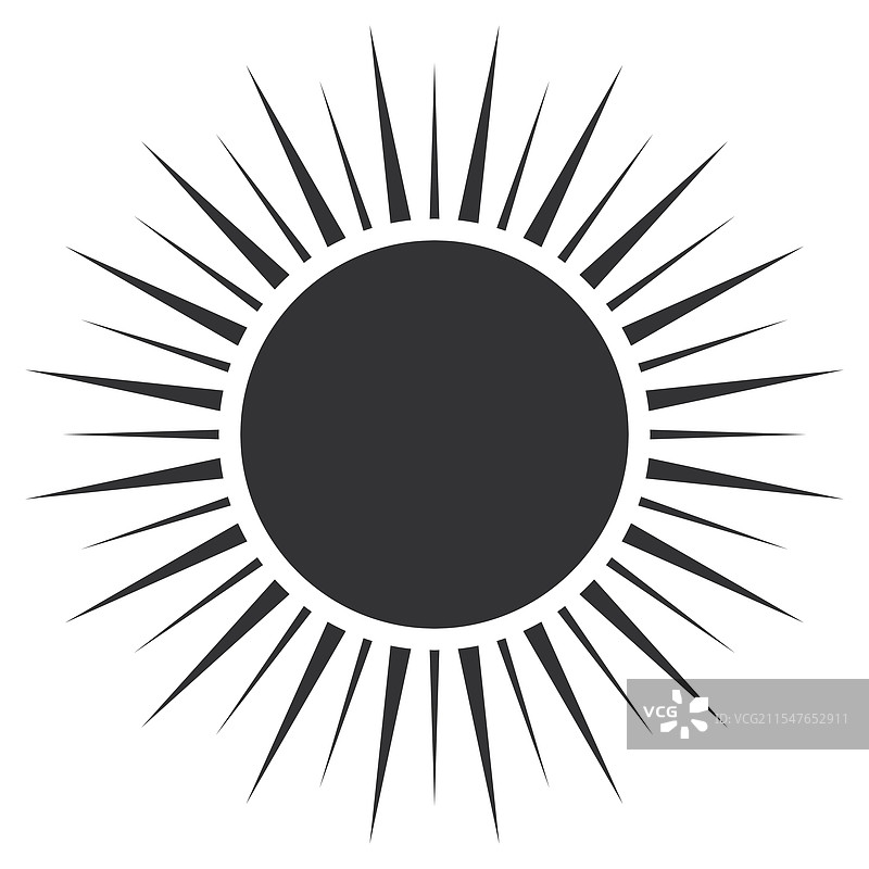 明亮的太阳图标，带有辐射光线图片素材