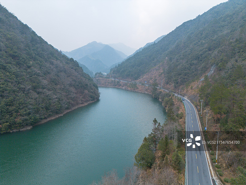 浙江杭州临安浙西大峡谷航拍图片素材
