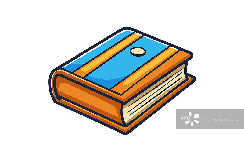 色彩鲜艳的书籍，里面有一个友好的角色图片素材