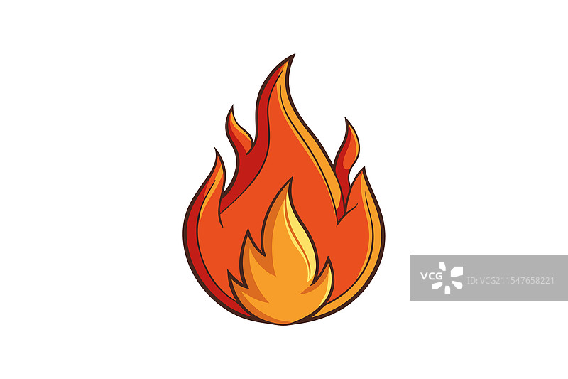 现代卡通风格的橙黄色火焰图标图片素材