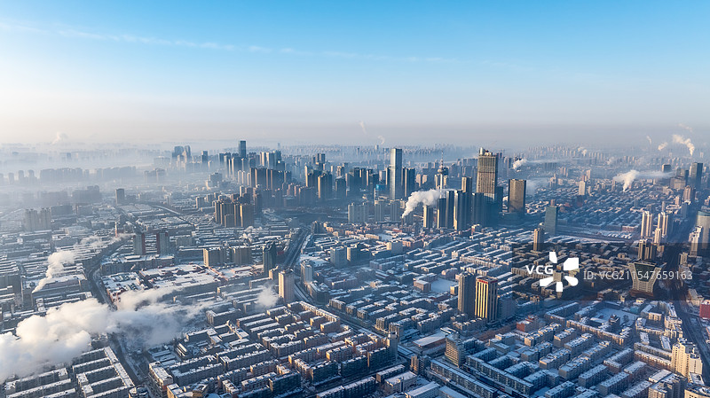 沈阳雪景航拍大片图片素材