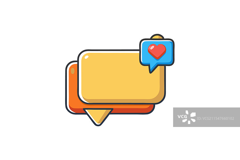 带有爱心的创意通知界面图标图片素材