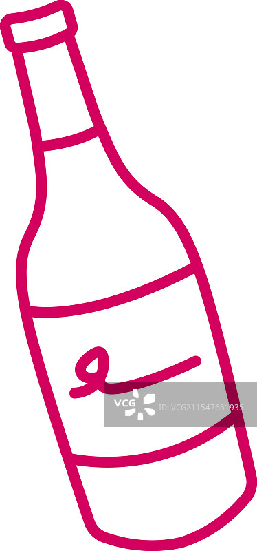 手绘线条酒瓶图片素材