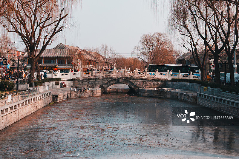 北京什刹海冬天图片素材