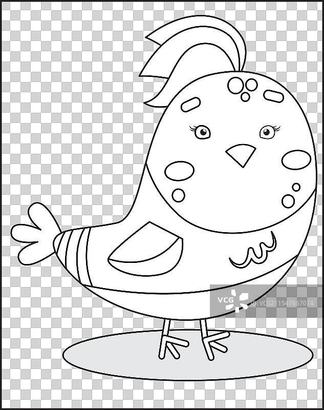 复活节小鸡涂色页，适合儿童使用图片素材
