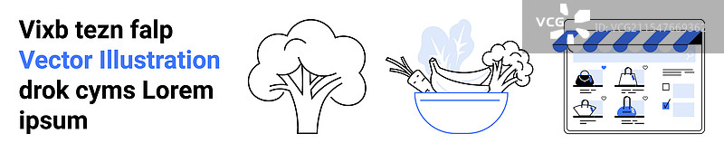 在线杂货购物，搭配新鲜农产品图片素材
