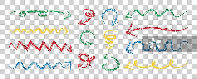 色彩丰富的铅笔画，像儿童艺术一样图片素材