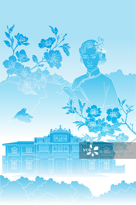 浙江建筑梅泾花午图片素材