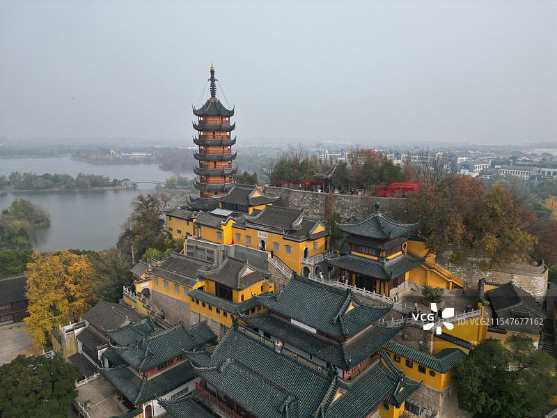 金山寺航拍图片素材
