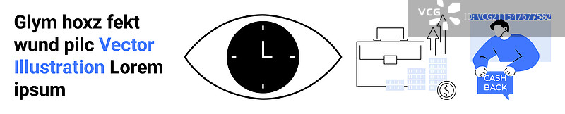 商业与金融要素与时钟图片素材