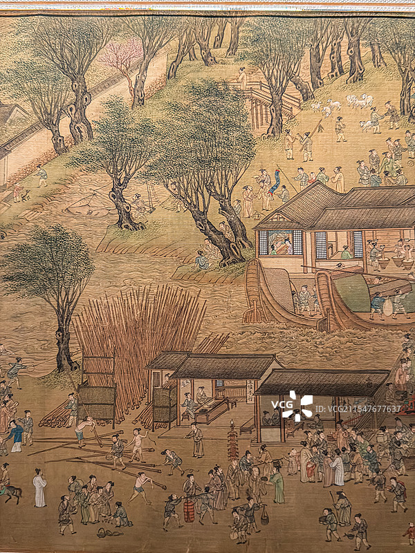 明代 仇英 清明上河图 辽宁博物馆藏 首都博物馆 千载流蕴 大运河主题书画展图片素材