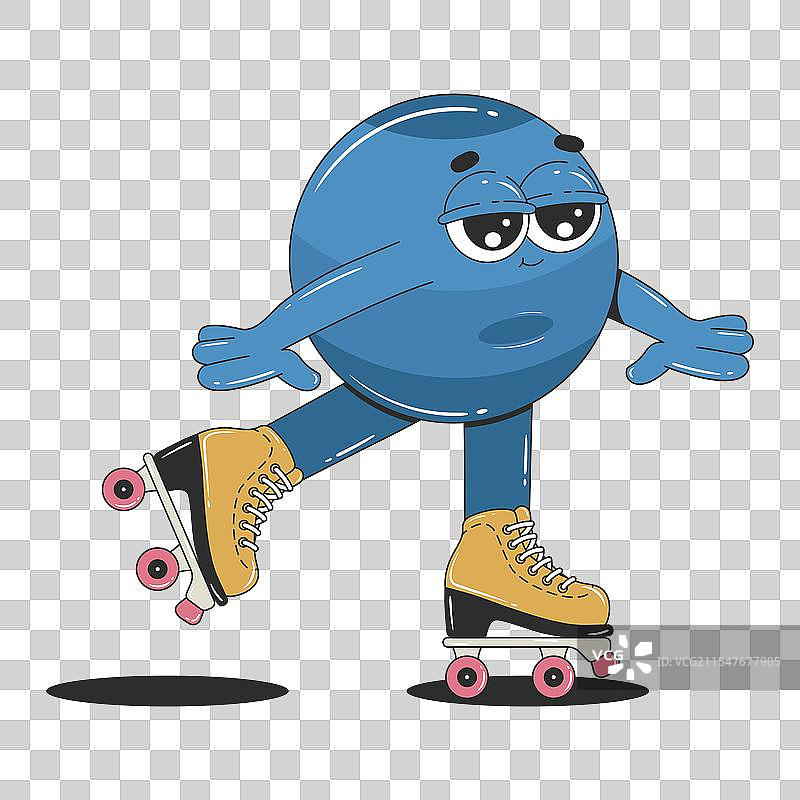 可爱的卡通海王星行星，风格独特而时尚图片素材