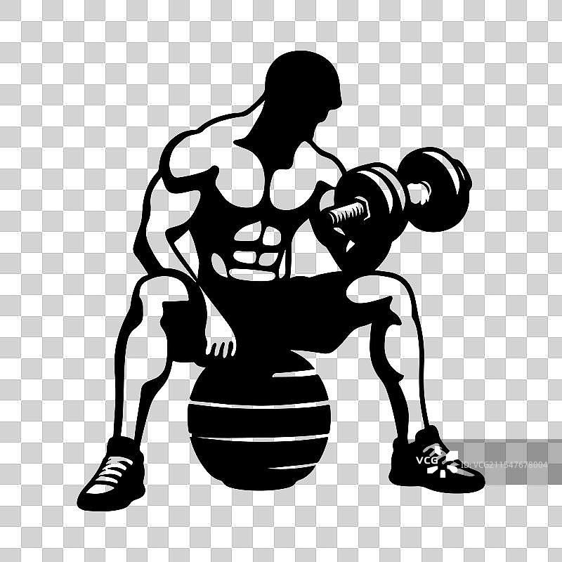 肌肉手臂健身标志标签徽章LOGO图片素材