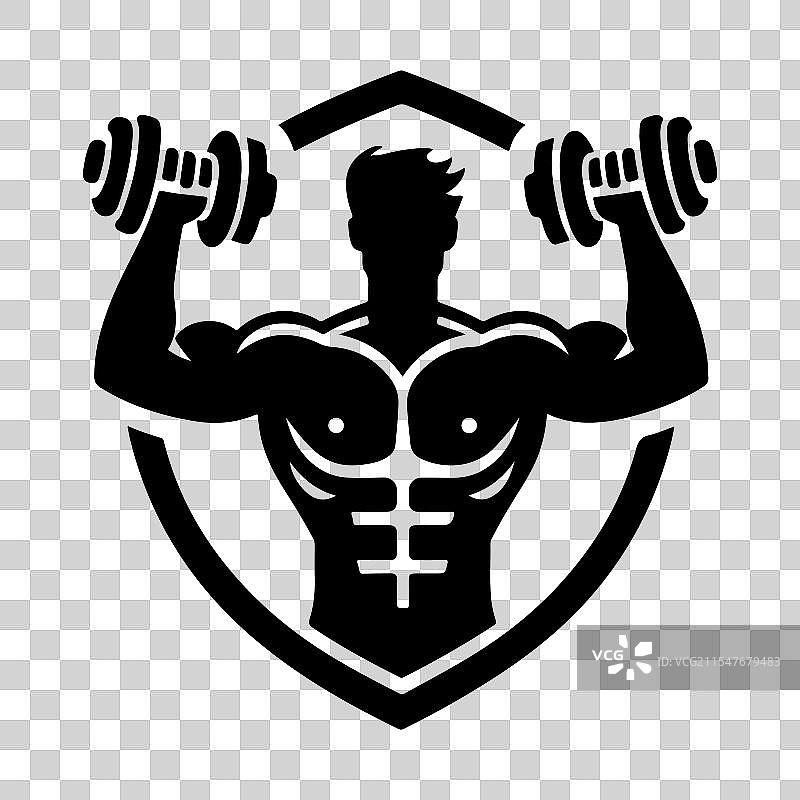 肌肉手臂健身标志标签徽章LOGO图片素材