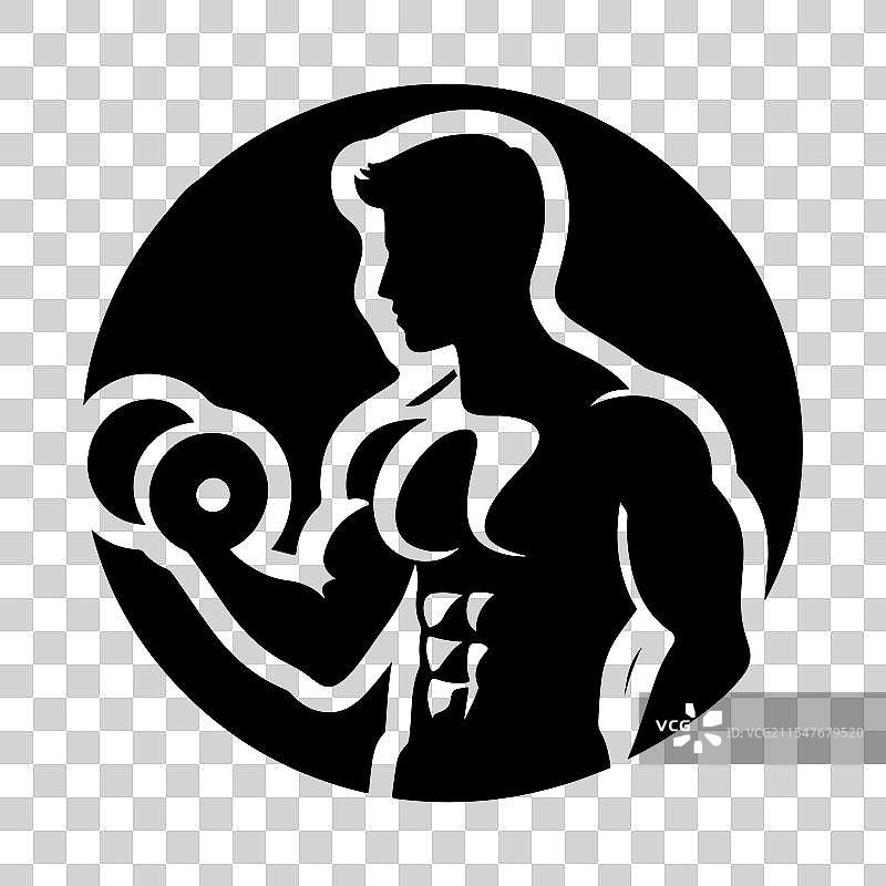 肌肉手臂健身标志标签徽章LOGO图片素材