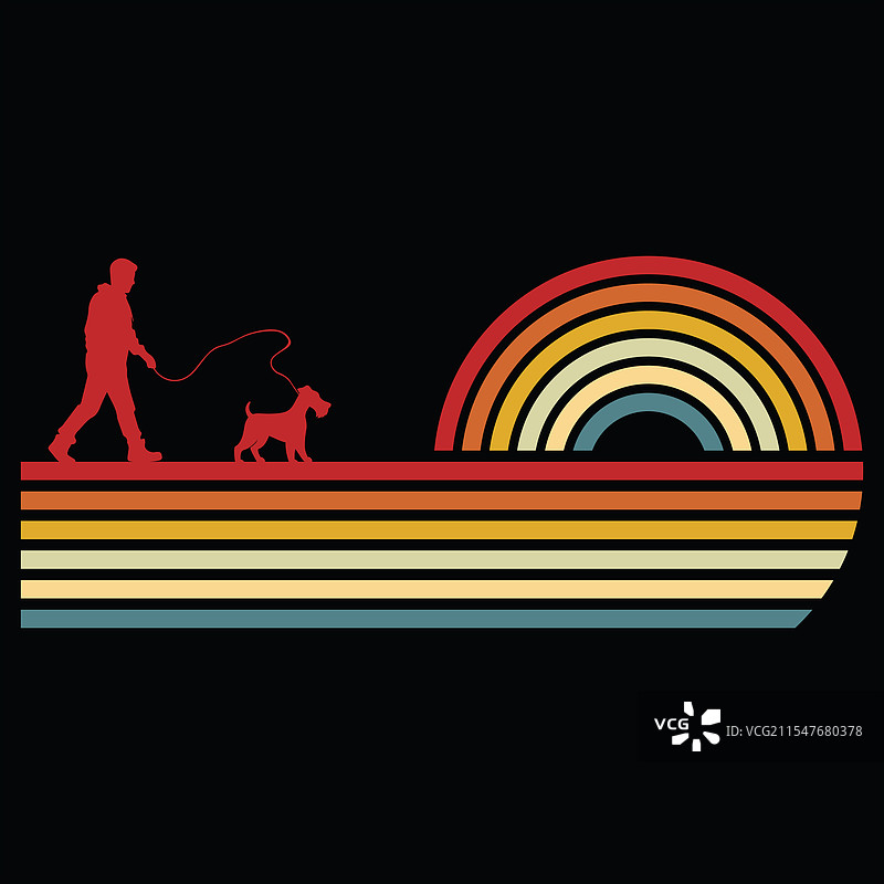 威尔士梗复古风格图片素材