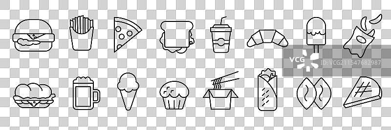 快餐图标 细线图标 快餐 快速图片素材