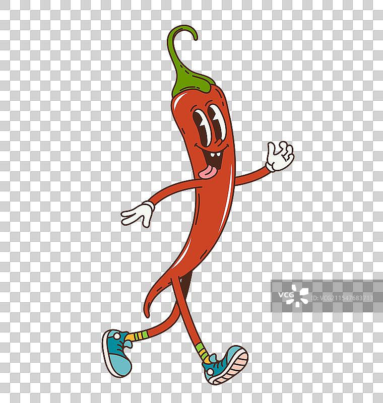 卡通风格的酷炫辣椒蔬菜角色图片素材