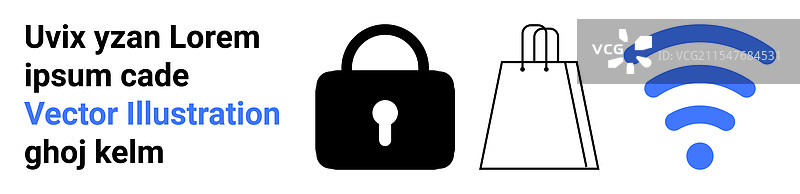 数据安全在线购物与无线网络图片素材