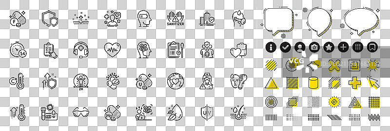 一套干净手部捐赠和清单线图片素材