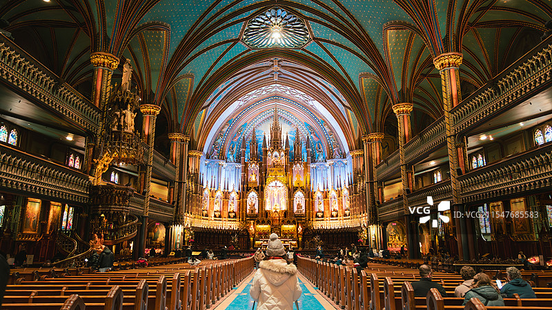 加拿大蒙特利尔圣母大教堂图片素材