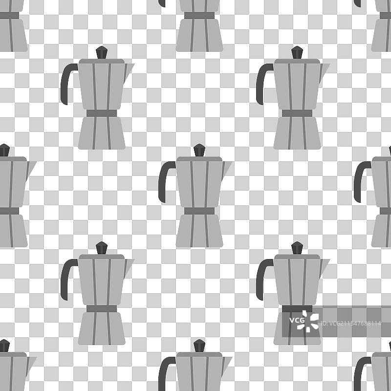 摩卡咖啡壶的无缝图案图片素材