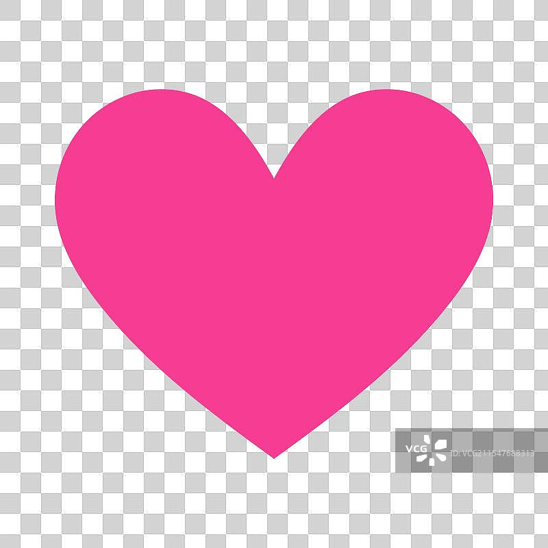 情人节粉色心形图标，爱情浪漫或图片素材
