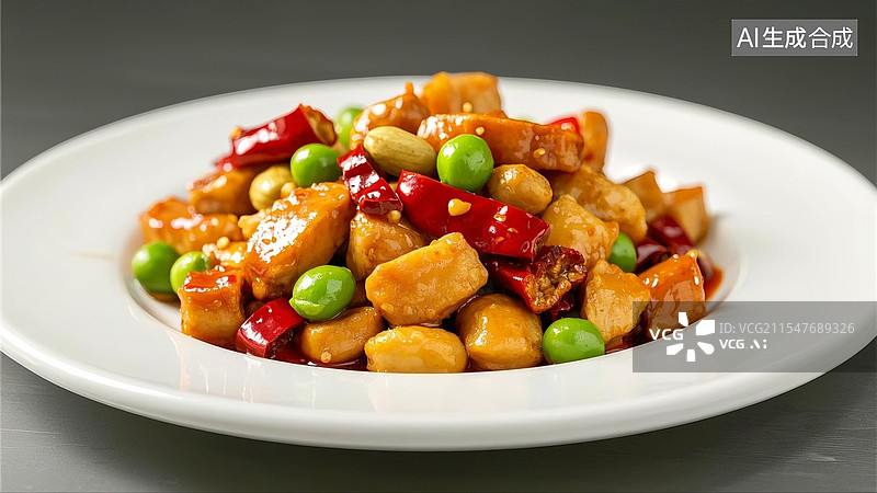 【AI数字艺术】宫保鸡丁 菜单 商用图片素材