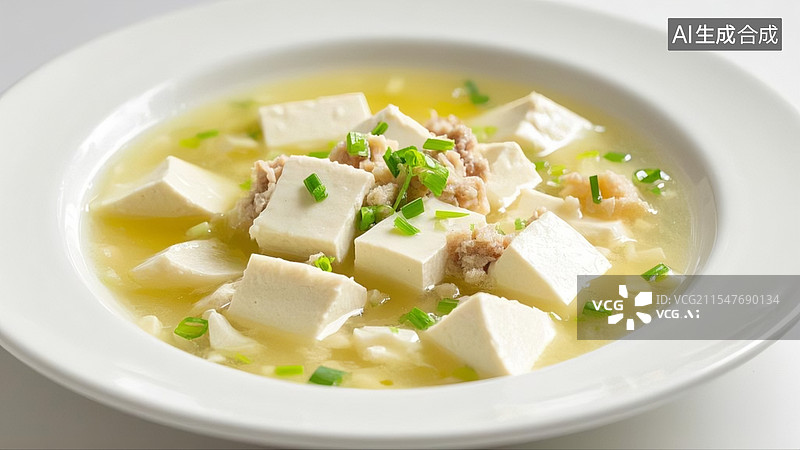 【AI数字艺术】鸡茸豆腐汤图片素材
