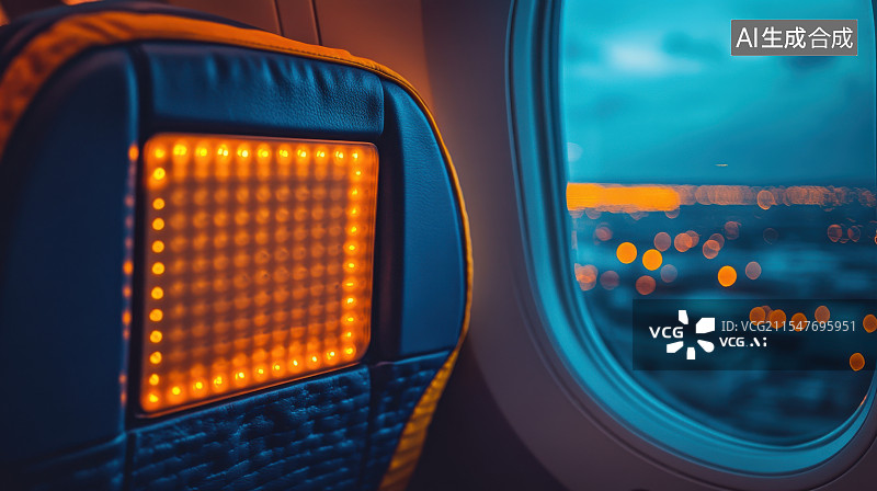【AI数字艺术】现代豪华舒适的飞机座舱座位内部空间图片素材