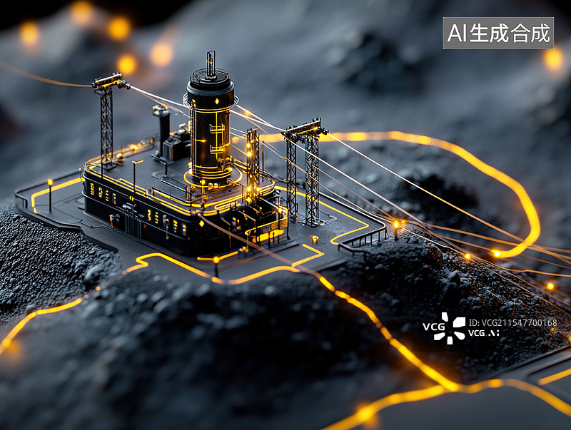 【AI数字艺术】观测站三维写实场景插画图片素材