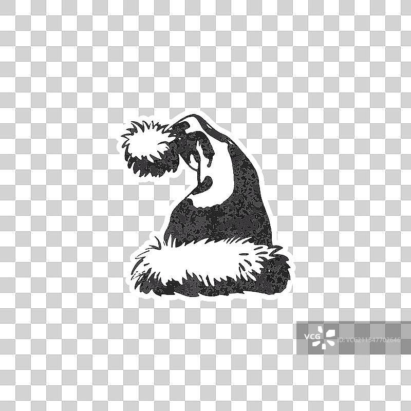 圣诞帽波普艺术噪音设计冬季图片素材