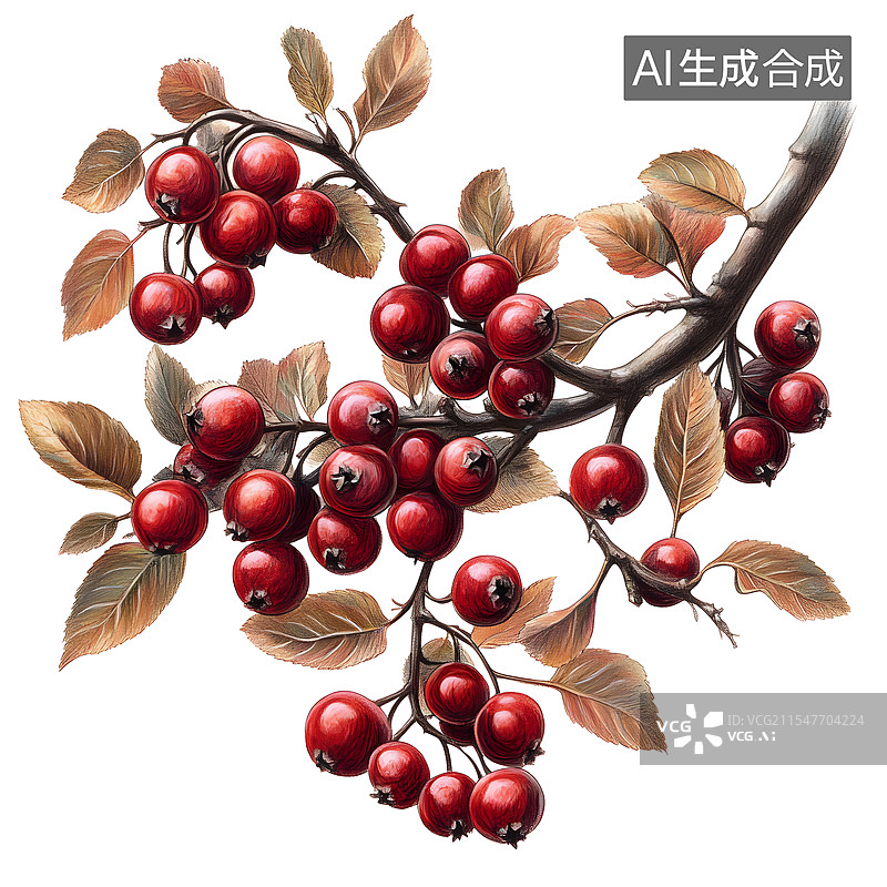 【AI数字艺术】植物 樱桃  山楂图片素材