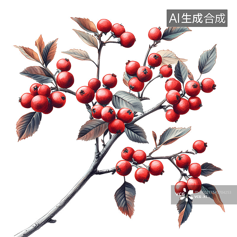 【AI数字艺术】植物 樱桃  山楂图片素材