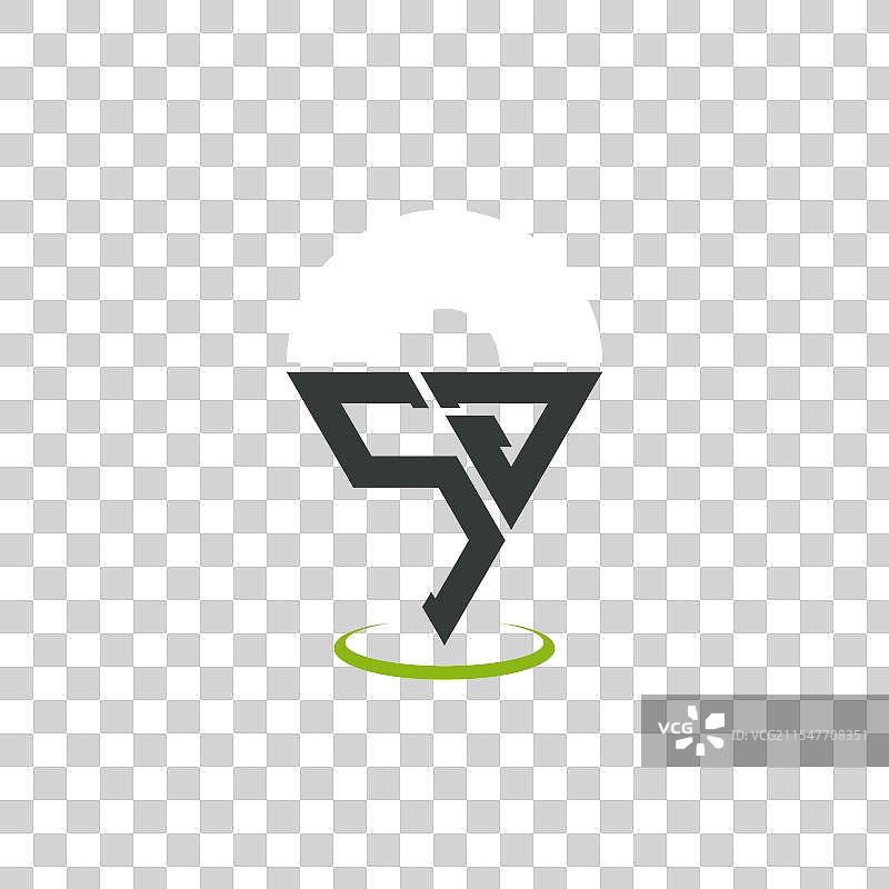 现代字母SJ位置标志设计图片素材