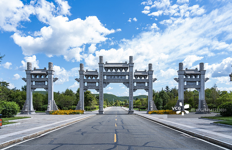 吉林敦化六鼎山文化旅游区清祖祠景观图片素材