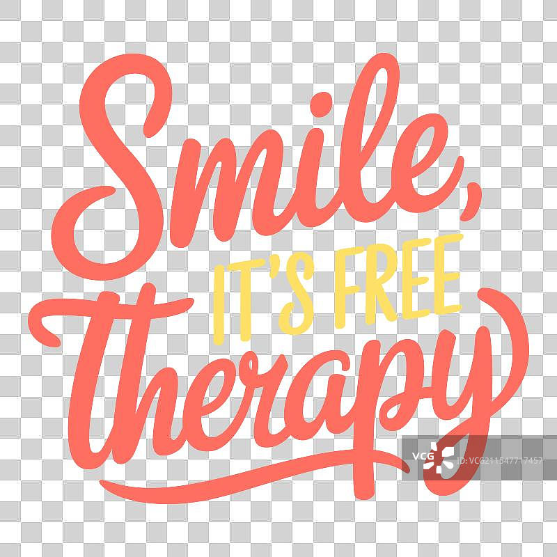 微笑是免费的疗法 - 鼓励的名言图片素材