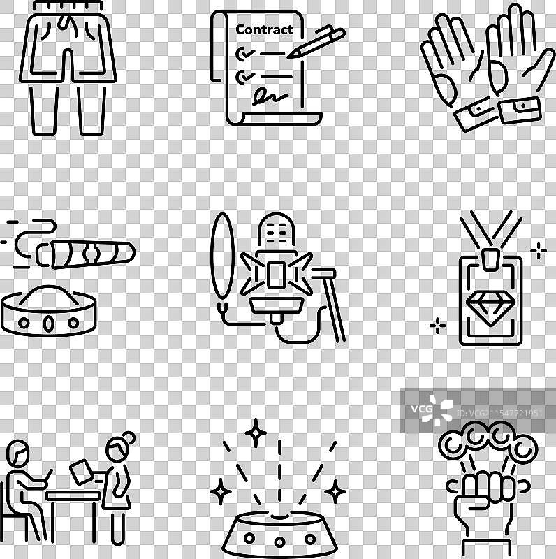 嘻哈制作线图标的集合图片素材