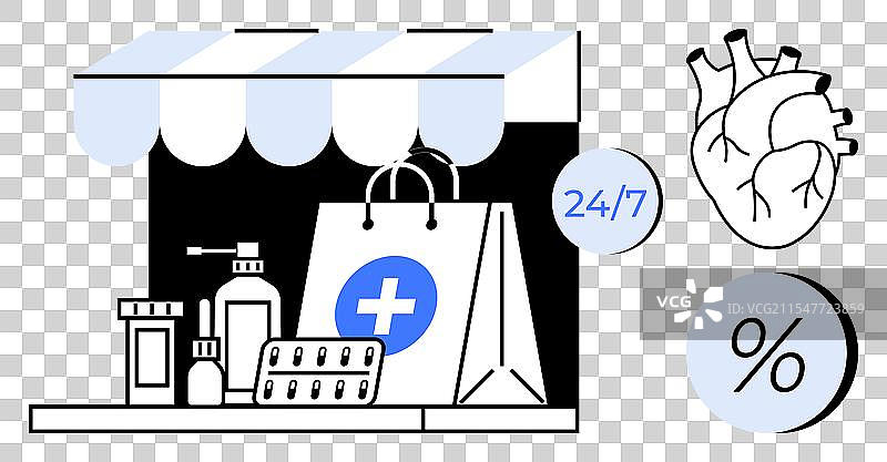 提供24小时服务的医疗药房图片素材