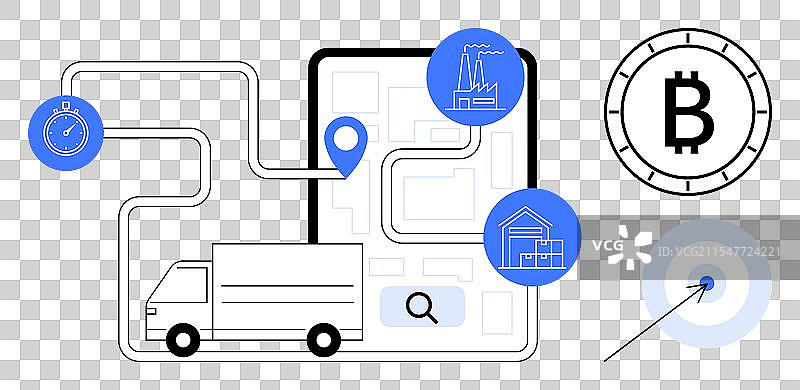使用加密货币的供应链管理图片素材