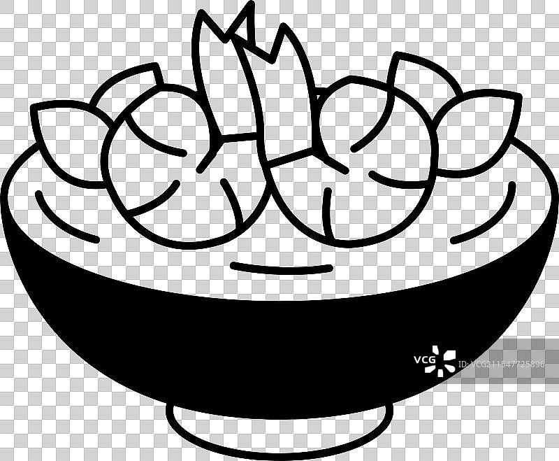 冬阴功汤的线条画风格图片素材