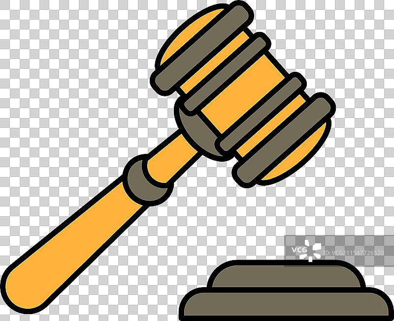 一把黑色手柄和黄色头部的木槌图片素材