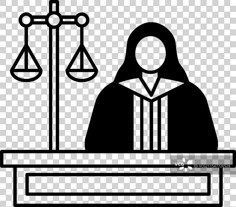 一位穿着黑色法袍的律师站在前面图片素材