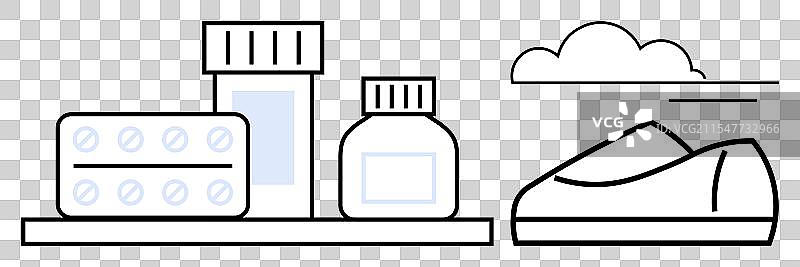 医疗必需品与药瓶图片素材